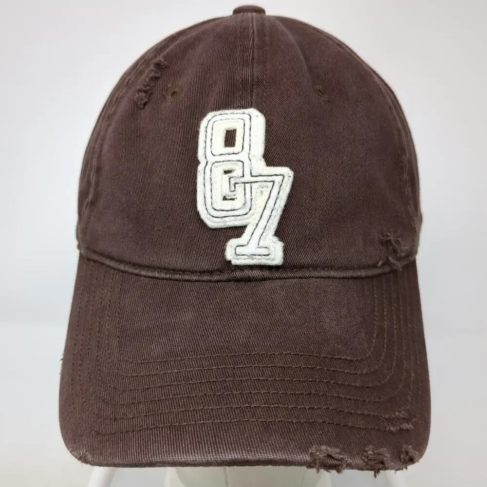 Aeropostale 87 Baseball Cap Brown XL Distressed Brim Aero Underbill Hat
